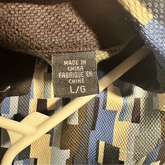 Jhane Barnes Abstract Geometric Disco Blue Button Down Silk Shirt Large - Picture 11 of 11